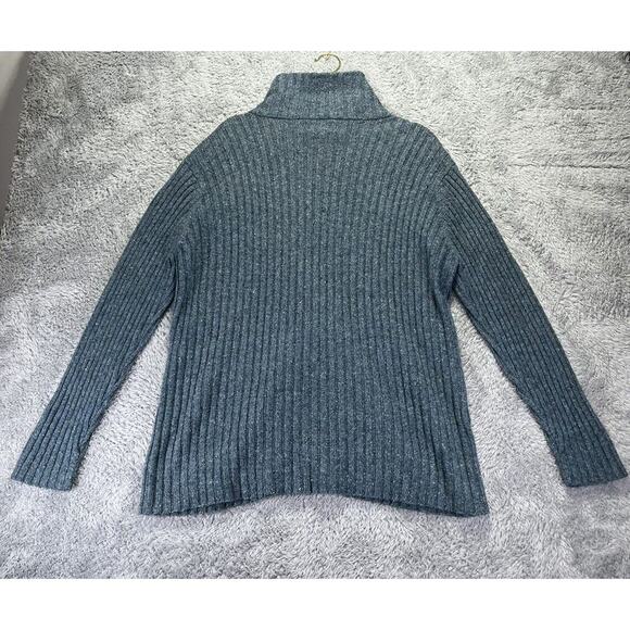 Vintage Venezia Wool Blend Cardigan Sweater Zip Pockets Blue‎ Speckled 18/20 - Picture 2 of 8